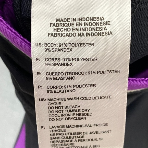 Adidas Climalite Capri Workout Pants Size Medium Purple Gray 3 Stripe - Picture 8 of 8